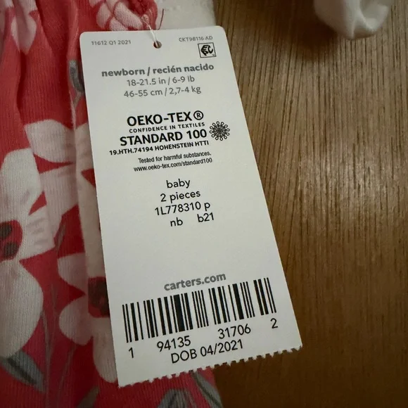 NWT Carter’s Baby Newborn Floral Dress Set with Cardigan – NB size - Picture 2 of 7